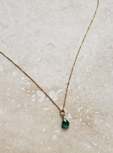 Load image into Gallery viewer, TINY Necklace - Gold Plated necklace with Green quartz stone - NC-832 Green