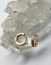 Load image into Gallery viewer, STUD - Gold Filled, Huggie hoop earring with Cubic Zirconia - E-121