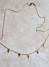 Load image into Gallery viewer, TINY Necklace - Gold Filled tiny crosses, short necklace  - NC-828