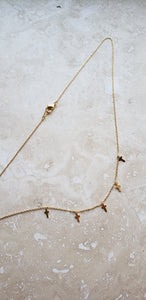 TINY Necklace - Gold Filled tiny crosses, short necklace  - NC-828