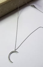 Load image into Gallery viewer, TINY Necklace - Silver Crescent Moon short necklace  -  NC-829