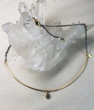 Load image into Gallery viewer, NECKLACE - Thin brass rigid tube, short necklace - NEC-1544