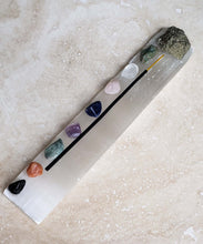 Load image into Gallery viewer, STONES - Crystal Incense Holder – Selenite with  Stones