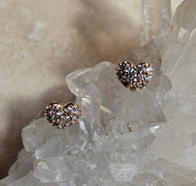 Load image into Gallery viewer, STUD - Tiny Gold Heart - w/ Cubic Zirconia - E-84