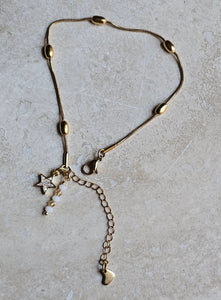 ANKLET - Gold, Stainless steel with charms - ANK-210