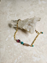 Load image into Gallery viewer, ANKLET - Gold stainless stell with mix stones  -  ANK-213