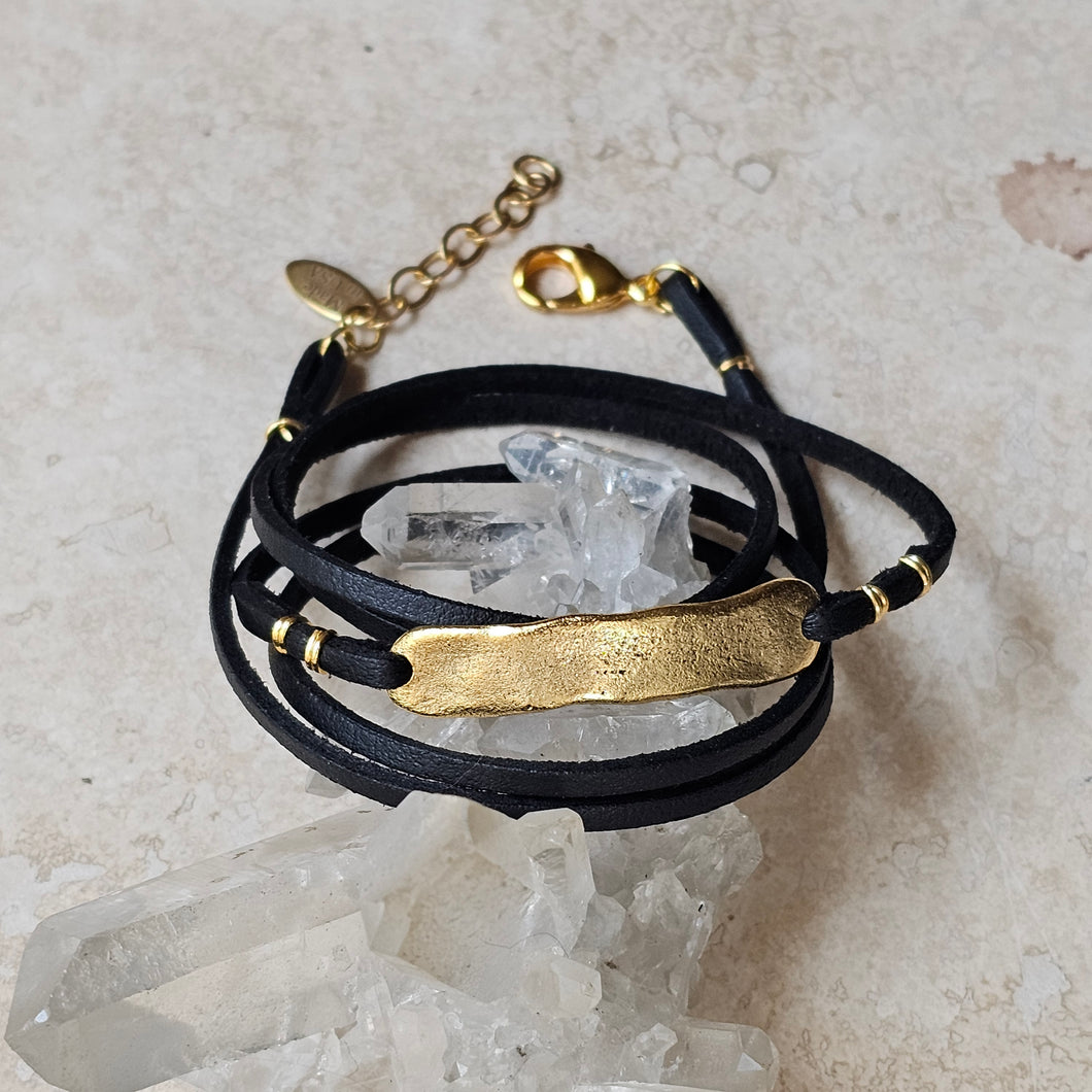 BRACELET -  Wrap leather bar bracelet  - BR-265