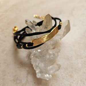 BRACELET -  Wrap leather bar bracelet  - BR-265