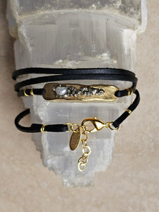 BRACELET -  Wrap leather bar bracelet  - BR-267
