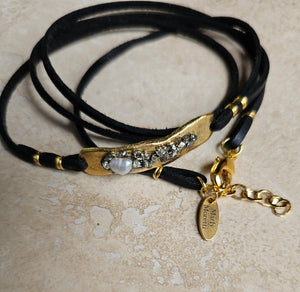 BRACELET -  Wrap leather bar bracelet  - BR-267