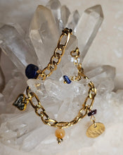 Load image into Gallery viewer, BRACELET - Stainless Stell Gold Charms bracelet with Stones - BR-270