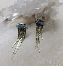 Load image into Gallery viewer, EARRING  -   Gold plated short Fringe earring with Kyanite stones   -       EAR -479