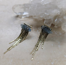 Load image into Gallery viewer, EARRING  -   Gold plated short Fringe earring with Kyanite stones   -       EAR -479