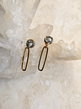 Load image into Gallery viewer, EARRING -  Post Stud earring with Pyrite and organic Pearl - EAR-494