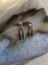 Load image into Gallery viewer, EARRING -  Post Stud earring with Pyrite and organic Pearl - EAR-494