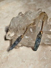 Load image into Gallery viewer, EARRING - Kyanite stone dangle earring with Pyrite -  EAR-496
