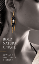 Load image into Gallery viewer, EARRING - ONYX Uneven Stones dangle earring - EAR-506