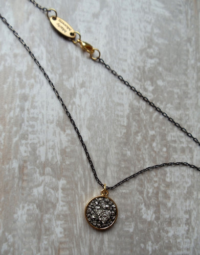NECKLACE -  Gold plated small round center necklace - NEC-1157