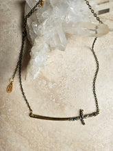 Load image into Gallery viewer, NECKLACE -  Brass cross short necklace -  NEC-1468
