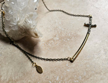 Load image into Gallery viewer, NECKLACE -  Brass cross short necklace -  NEC-1468