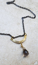 Load image into Gallery viewer, NECKLACE - Faceted smoky quartz drop stone,  short necklace   Style:  NEC-1547
