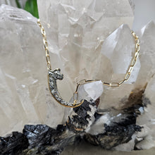 Load image into Gallery viewer, NECKLACE - Gold Brass Claw Necklace with Pyrite stones  -  NEC-1551 -