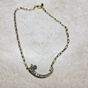 NECKLACE - Gold Brass Claw Necklace with Pyrite stones  -  NEC-1551 -