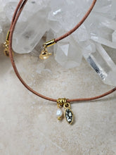 Load image into Gallery viewer, NECKLACE -  Brown leather short necklace   -  NEC-1561