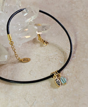 Load image into Gallery viewer, NECKLACE - Leather short necklace with Charms - NEC-1562