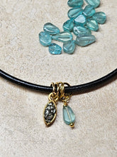 Load image into Gallery viewer, NECKLACE - Leather short necklace with Charms - NEC-1562