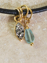 Load image into Gallery viewer, NECKLACE - Leather short necklace with Charms - NEC-1562