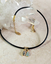 Load image into Gallery viewer, NECKLACE - Leather short necklace with Charms - NEC-1562