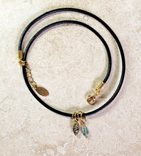 Load image into Gallery viewer, NECKLACE - Leather short necklace with Charms - NEC-1562