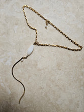 Load image into Gallery viewer, NECKLACE -  "Y" Necklace Golg Stainless Steel short necklace - NEC-1563
