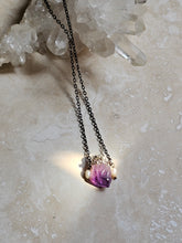 Load image into Gallery viewer, NECKLACE -  Raw Amethyst stone with Pearl and Pyrite - NEC-1566