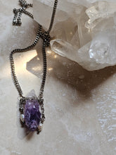 Load image into Gallery viewer, NECKLACE - Raw Amethyst stone&nbsp; with pearl -  NEC-1567