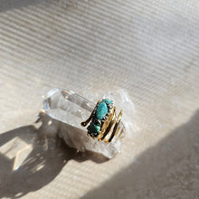 Load image into Gallery viewer, RING - Brass spiral ring with Amazonite  stones - R-1097 Amazonite