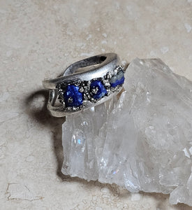 RING -  Silver ring with Lapis Lazuli and Pyrite stones  - R-1125