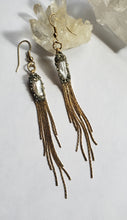 Load image into Gallery viewer, EARRING - Gold Plated fringe earring with biwa freshwater pearl - EAR-130FP