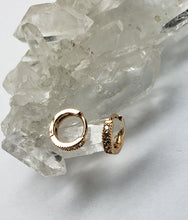 Load image into Gallery viewer, STUD - Gold Filled, Huggie hoop earring with Cubic Zirconia - E-121