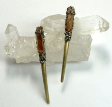 Load image into Gallery viewer, EARRING - EAR-136 Brass-Pink Quartz