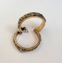 Load image into Gallery viewer, EARRING -  Antique 18k Gold Plated Hoop with Pyrite stones -  EAR-219