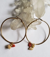 Load image into Gallery viewer, EARRING - HOOP - EAR-360 Gold with Mother Pearl
