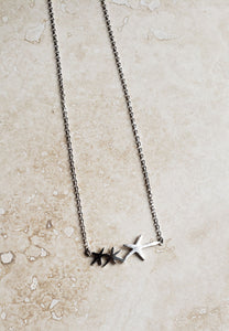 TINY Necklace  - Silver Plated star short necklace - NC-819