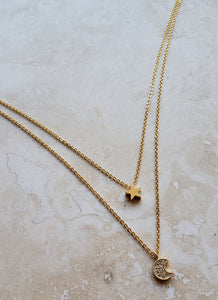 TINY Necklace - Gold Plated double layer necklace - NC-820 Gold