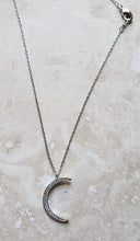Load image into Gallery viewer, TINY Necklace - Silver Crescent Moon short necklace  -  NC-829