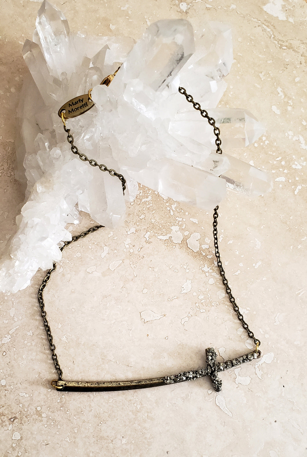 NECKLACE -  Brass cross short necklace -  NEC-1468