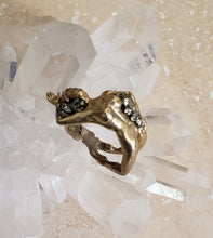 Load image into Gallery viewer, RING - Brass Woman  texturized ring with Pyrite stones  -  R-1037