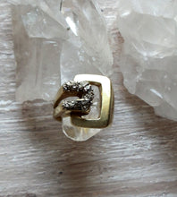 Load image into Gallery viewer, RING -  Brass ring with Pyrite stones  - R-1084