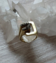 Load image into Gallery viewer, RING -  Brass ring with Pyrite stones  - R-1084